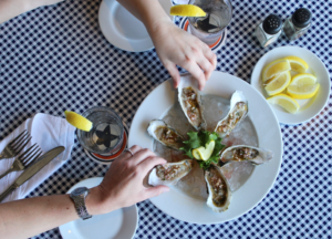 Guests can enjoy farmed and wild oysters at local restaurants.